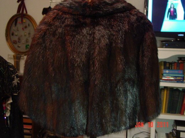 Vintage Brown Fur Capelet