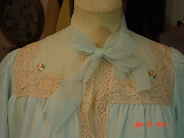 Vintage Light Blue Snowdon Bed Jacket Size Small