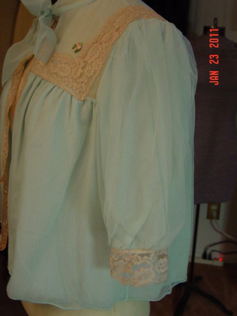Vintage Light Blue Snowdon Bed Jacket Size Small