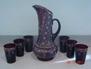 Antique Victorian Amethyst Glass Water or Lemonade Set