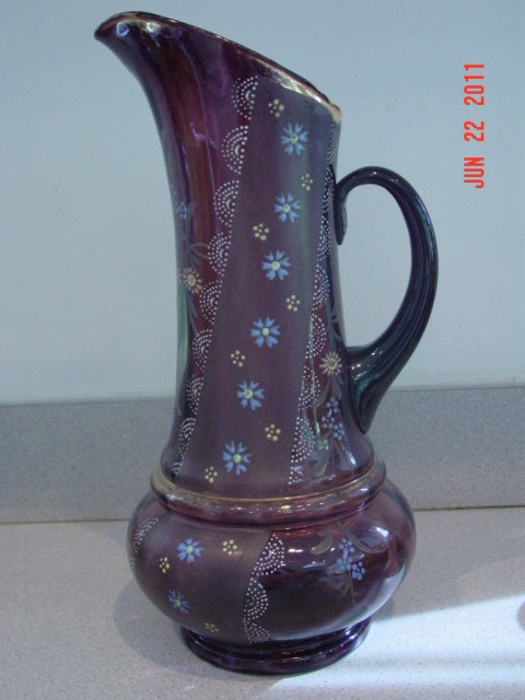 Antique Victorian Amethyst Glass Water or Lemonade Set