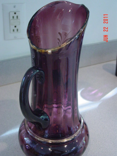 Antique Victorian Amethyst Glass Water or Lemonade Set