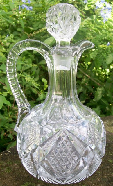 Early American Pressed Glass Pennsylvania Decanter with Original Stopper Clear