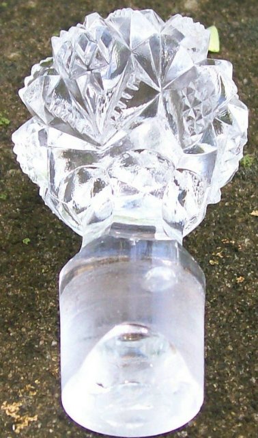 Early American Pressed Glass Pennsylvania Decanter with Original Stopper Clear