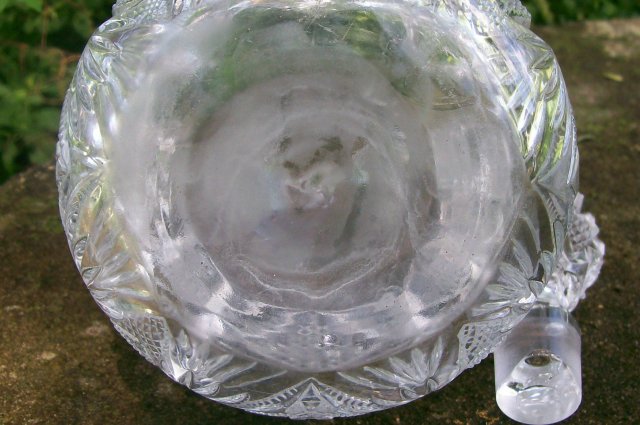Early American Pressed Glass Pennsylvania Decanter with Original Stopper Clear