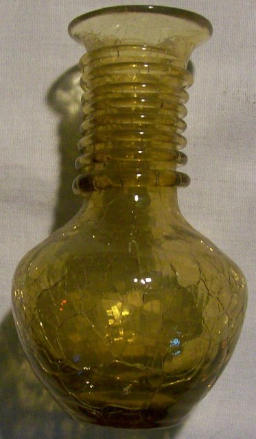 Pilgrim Crackle Glass Vase with Applied Spiral