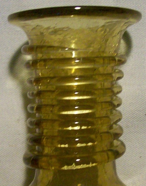 Pilgrim Crackle Glass Vase with Applied Spiral