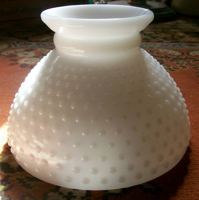 Milk Glass Hobnail Lamp Shade Student Style 8
