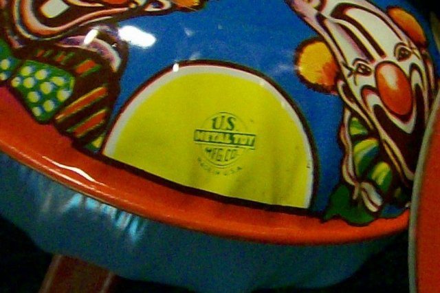 U.S. Metal Toy/Kirchoff Clown Tin Noise-Maker Set/3 Vintage 1930's-50's