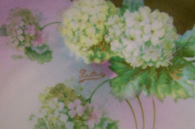 Moschendorf Bavarian Plate with Hydrangea Decoration