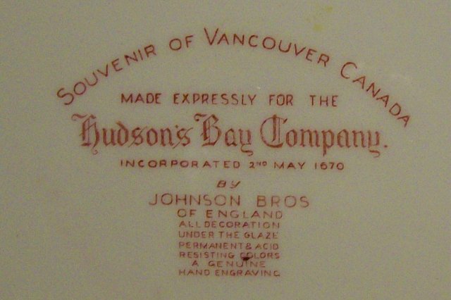 Vancouver Canada Ceramic Souvenir Plate Johnson Bros. 10