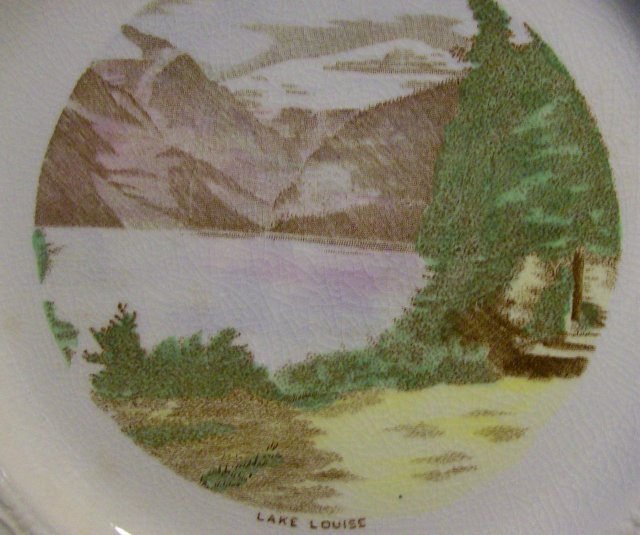 Lake Louise Canada Ceramic Souvenir Plate Crown Devon 1930s-50s 10