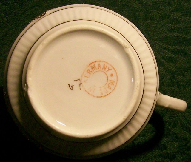 Gold Encrusted German Porcelain Mug Inscribed