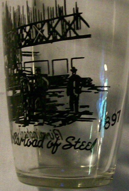 Birmingham Alabama Historic Railroad Glass Tumbler Pair Ca. 1952