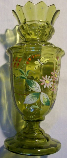 Bohemian Bulb Vase: Handpainted Enamels