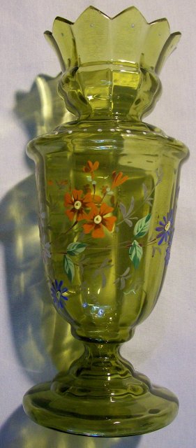Bohemian Bulb Vase: Handpainted Enamels