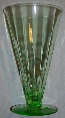 Tiffin Stemware #14196: Green Paneled Optic Iced Tea