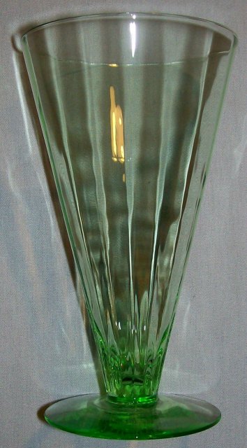 Tiffin Stemware #14196: Green Paneled Optic Iced Tea