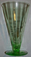 Tiffin Stemware #14196: Green Paneled Optic Iced Tea