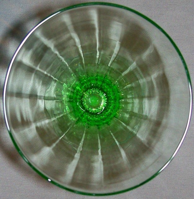 Tiffin Stemware #14196: Green Paneled Optic Iced Tea