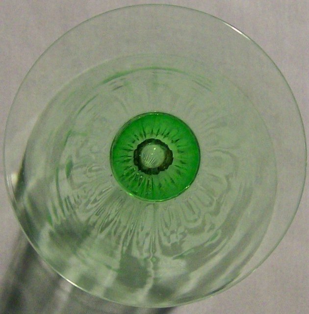 Tiffin Stemware #14196: Green Paneled Optic Iced Tea