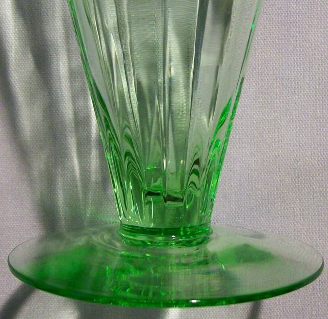 Tiffin Stemware #14196: Green Paneled Optic Iced Tea