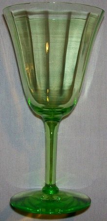 Tiffin Stemware #14196: Green Paneled Optic Wine