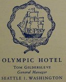 Olympic Hotel Georgian Room Restaurant Menu Seattle 1949