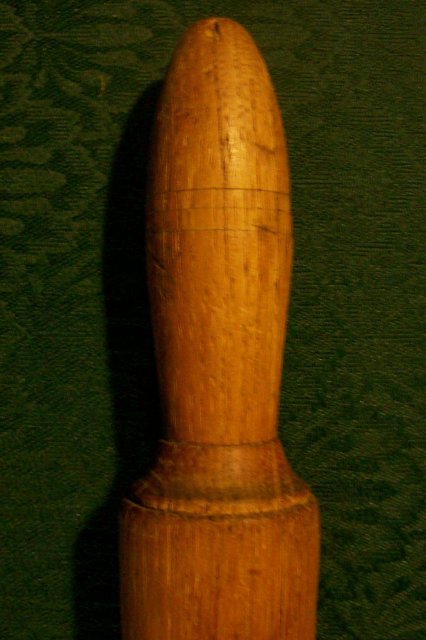 Hand-turned Oak Rolling Pin: 1800's