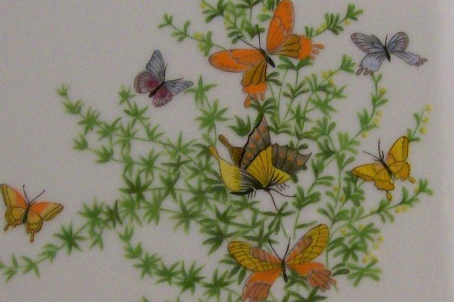 Shafford Ecstasy Ceramic Rectangular Baker 1980's Butterflies