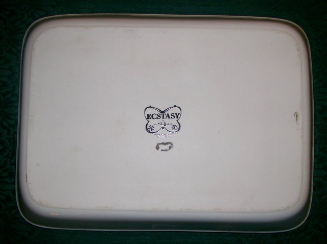 Shafford Ecstasy Ceramic Rectangular Baker 1980's Butterflies