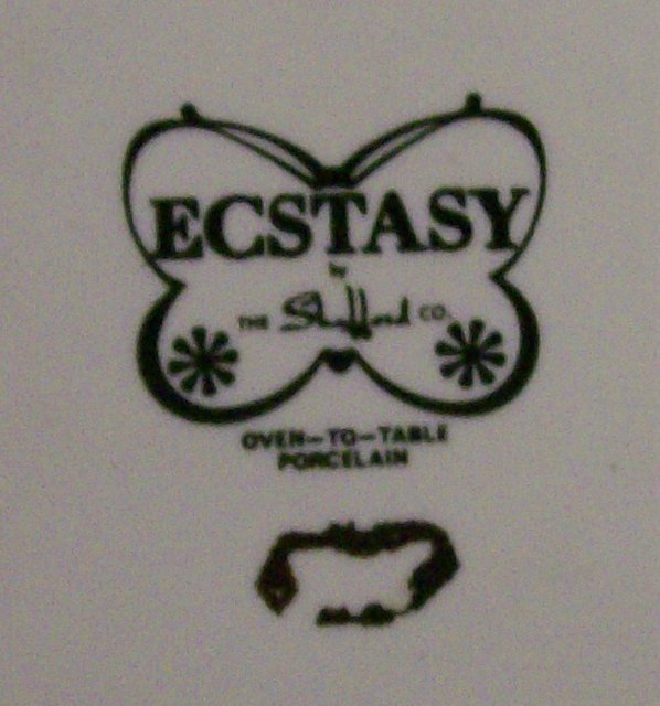 Shafford Ecstasy Ceramic Rectangular Baker 1980's Butterflies