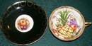 Royal Sealy Cup & Saucer: Black with Fruit Center