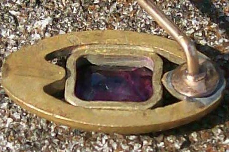 Edwardian Gold-Filled Scarf/Stick Pin with Faux Amethyst Ca. 1900