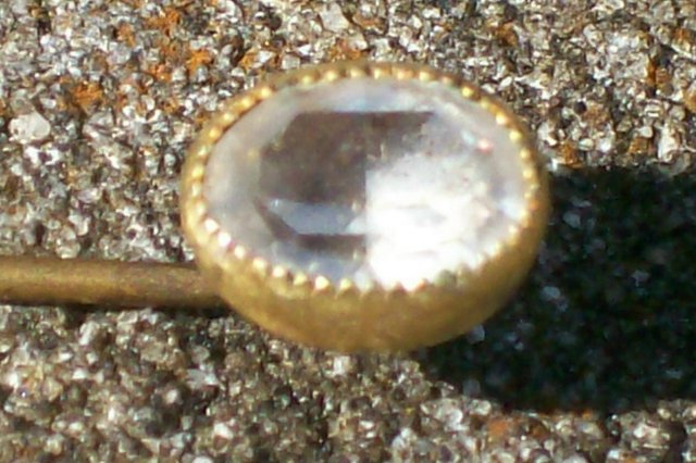 Late 1800's Scarf/Stick Pin with Clear Stone