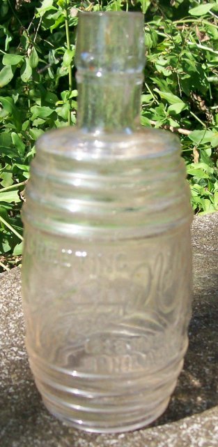 Figural Barrel Advertising Bottle Theodore Netter Philadelphia 1890s Clear 5.75