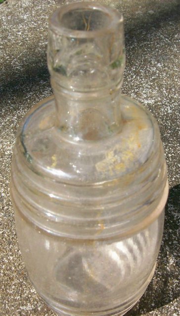 Figural Barrel Advertising Bottle Theodore Netter Philadelphia 1890s Clear 5.75