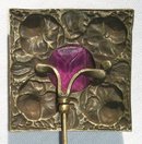 Art Nouveau Scarf/Stick Pin with Amethyst Glass