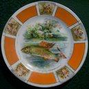 Victoria Czechoslovakia Ceramic Fish Plate 8 5/8