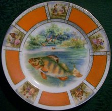 Victoria Czechoslovakia Ceramic Fish Plate 8 5/8