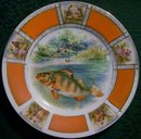 Victoria Czechoslovakia Ceramic Fish Plate 8 5/8