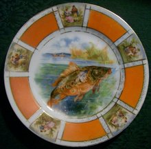 Victoria Czechoslovakia Ceramic Fish Plate 8 5/8