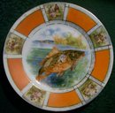 Victoria Czechoslovakia Ceramic Fish Plate 8 5/8