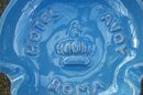 Hotel Savoy Ceramic Ashtray Rome Italy Mid-Century Blue 4 3/8