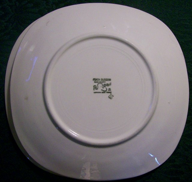Metlox Poppytrail Peach Blossom Ceramic Plate Pair Ca. 1952 7.75