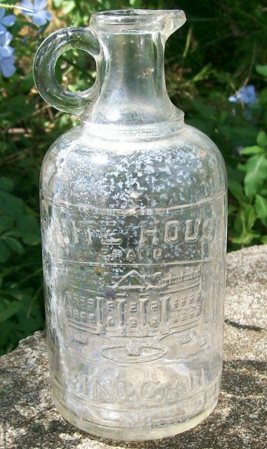 White House Vinegar Embossed Bottle Early 1900's Pint
