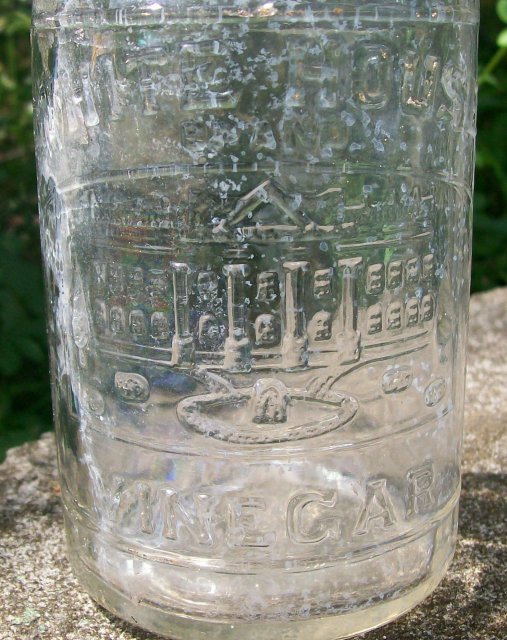 White House Vinegar Embossed Bottle Early 1900's Pint