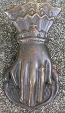 Antique Victorian Brass Human Hand Paper Clip Late 1800's Desk Accessory 5.25
