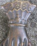 Antique Victorian Brass Human Hand Paper Clip Late 1800's Desk Accessory 5.25