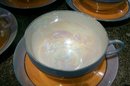 Japanese Luster Ware Cups & Saucers: Set of 4